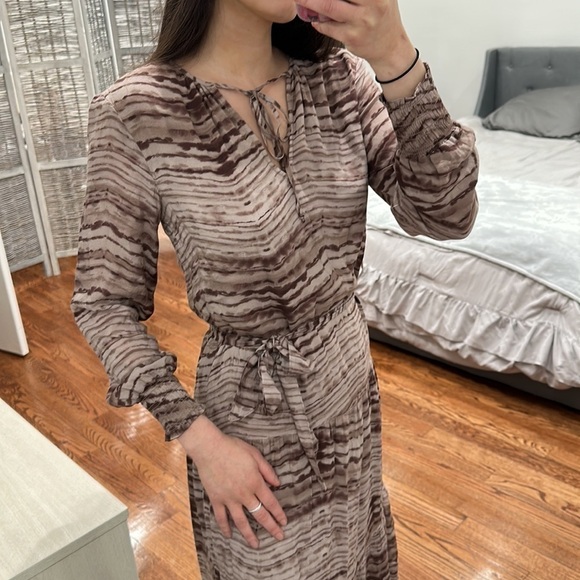 NWT Anthropologie Cloth & Stone Striped Dye Wrap Midi Dress XXS - Picture 5 of 10